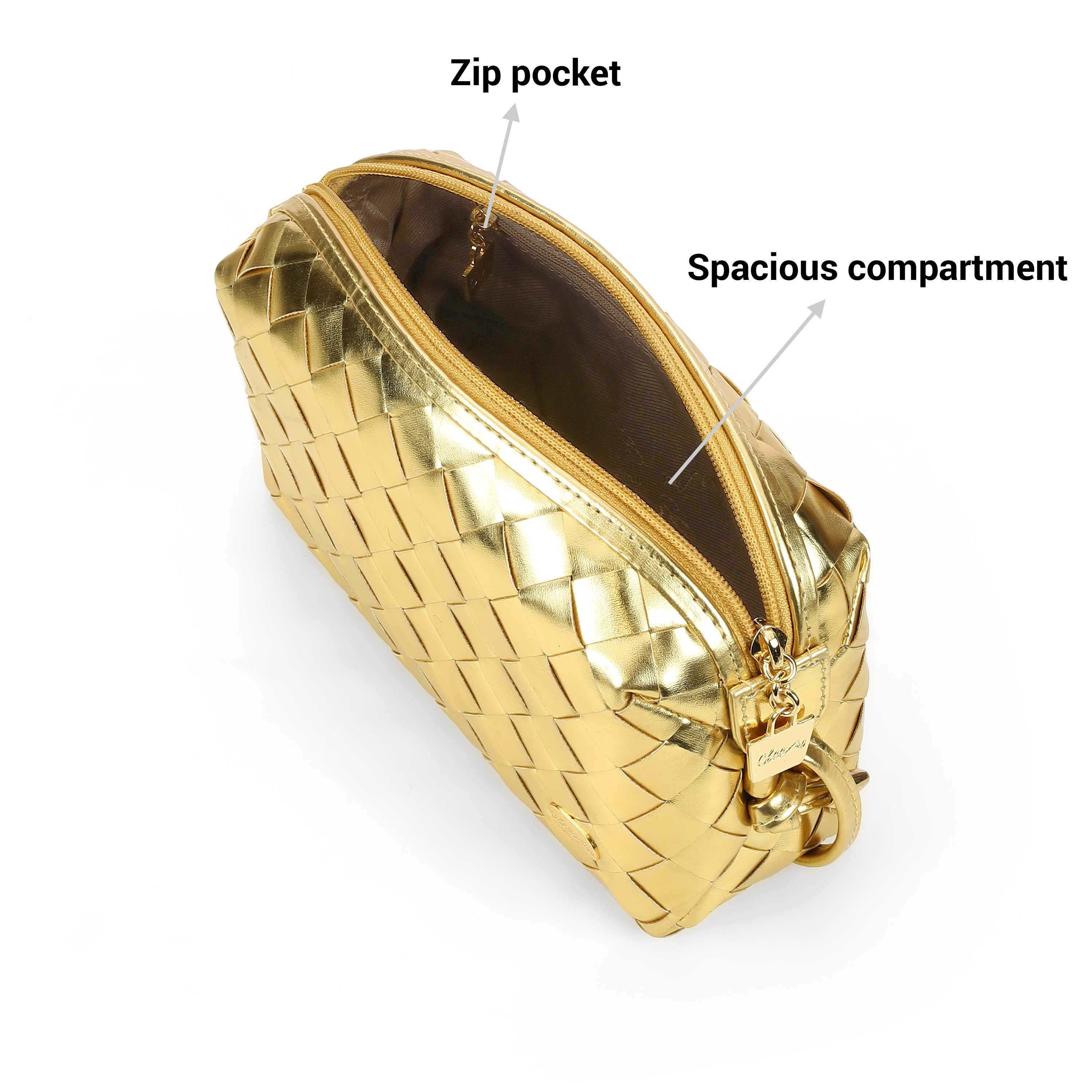 Cheemo Women Gold Wallet (SKU: 77-256-15-10) Cheemo Women Gold Wallet (SKU: 77-256-15-10)