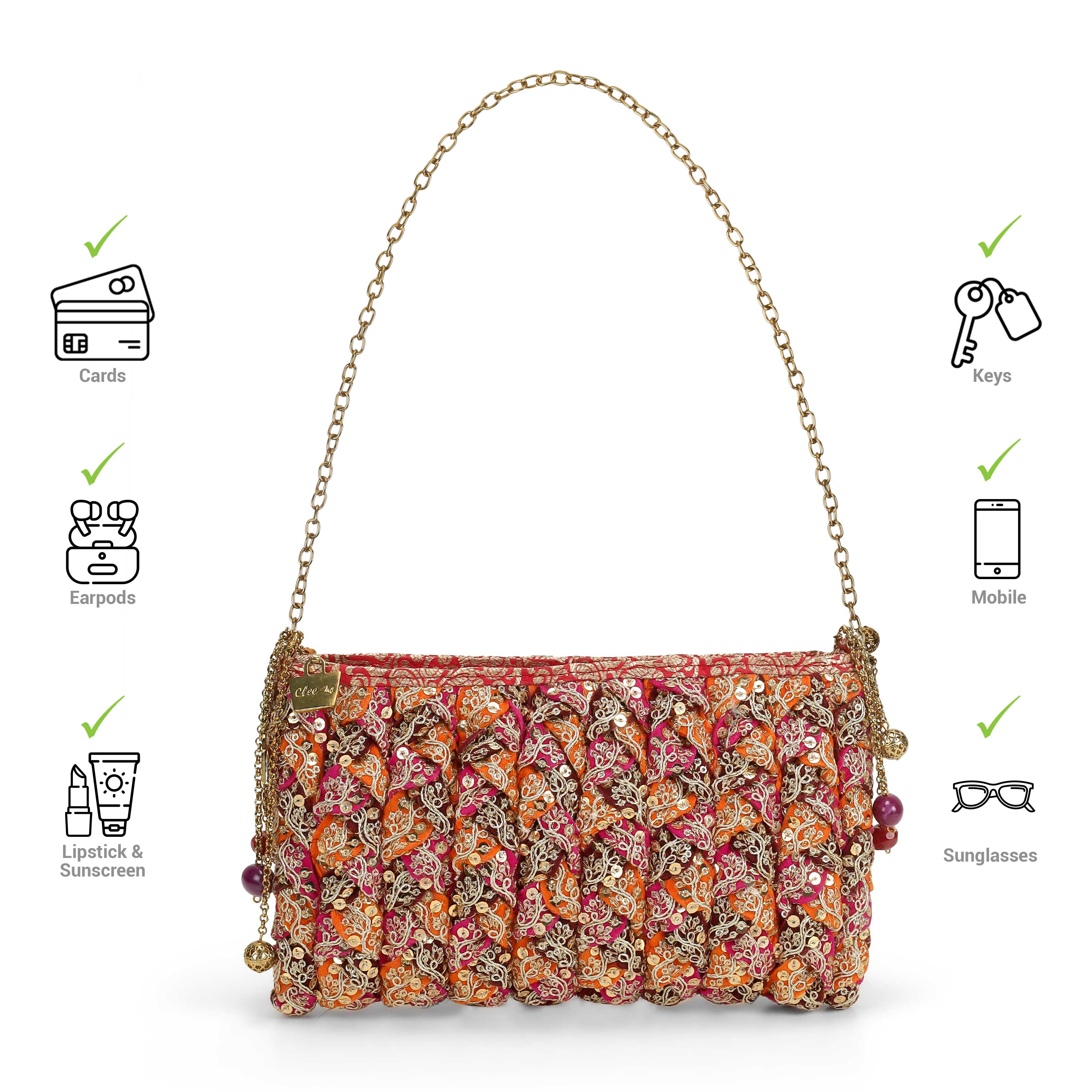 Cheemo Women Rani-pink Evening Bag (SKU: 77-259-48-10)