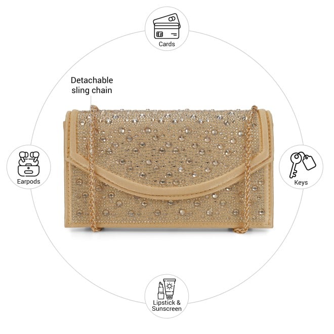 Cheemo Women Gold Evening Bag (SKU: 77-285-15-10)
