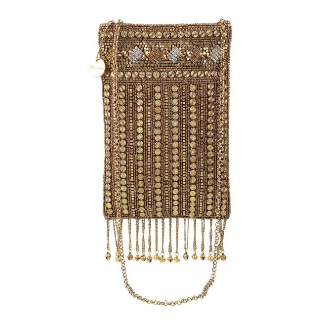 Cheemo Women Antique-Gold Mobile Sling Bag