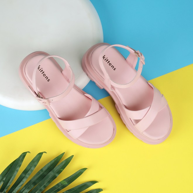 Kittens Girls Peach Casual Sandals (SKU: 78-1-80-30)