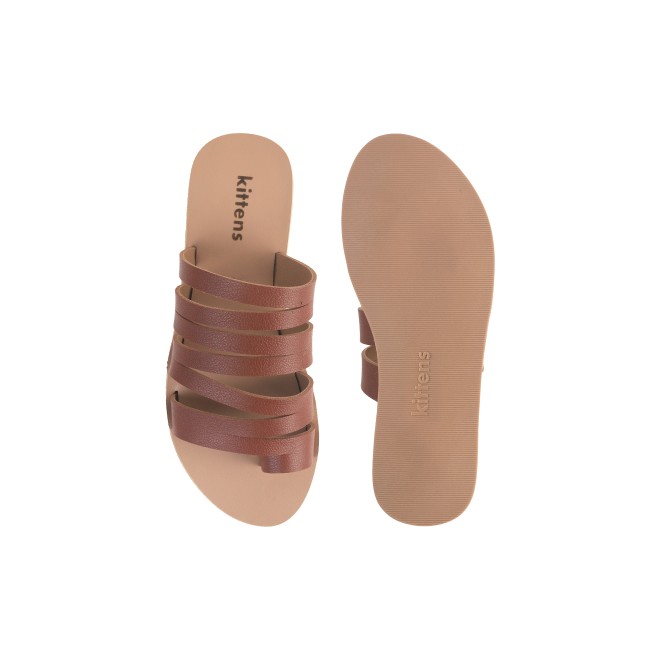 Kittens Girls Tan Casual Slippers (SKU: 78-12-23-31)