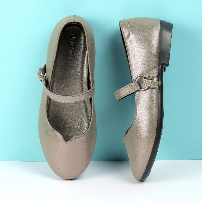 Kittens Girls Gun-metal Casual Ballerinas