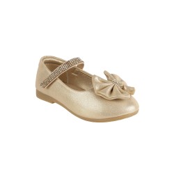 Girls Gold Casual Ballerinas