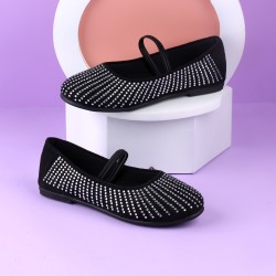 Girls Black Casual Ballerinas