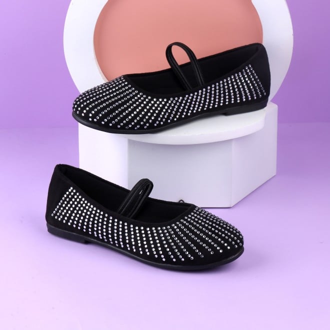 Kittens Girls Black Casual Ballerinas