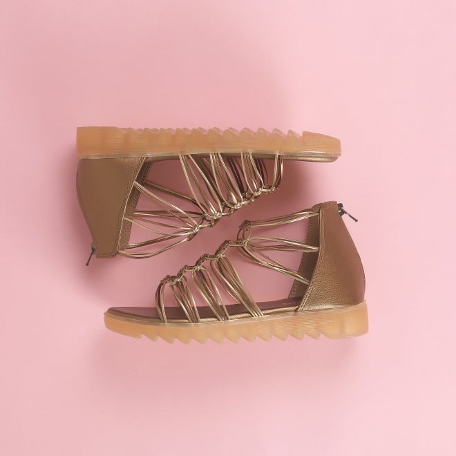 Kittens Girls Antic-gold Casual Sandals (SKU: 78-5-28-30)