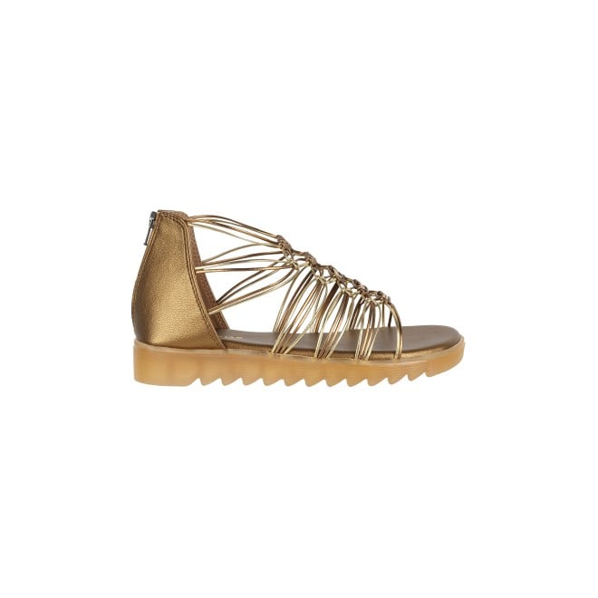 Kittens Girls Antic-gold Casual Sandals (SKU: 78-5-28-30)