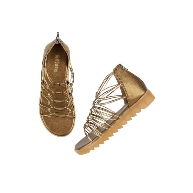 Kittens Girls Antic-gold Casual Sandals (SKU: 78-5-28-30)