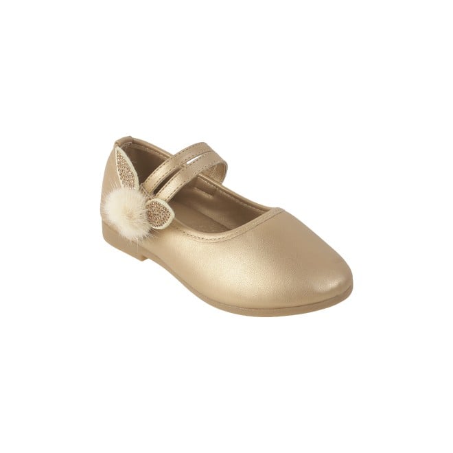 Kittens Girls Gold Casual Ballerinas