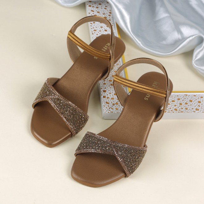 Kittens Girls Antic-gold Formal Sandals (SKU: 78-5739-28-34)