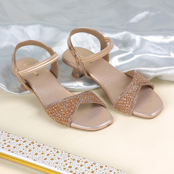Kittens Girls Rose-gold Formal Sandals (SKU: 78-5739-52-34)