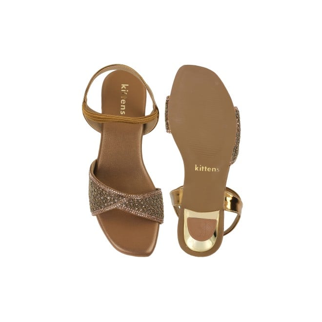 Kittens Girls Antic-gold Formal Sandals (SKU: 78-5739-28-34)