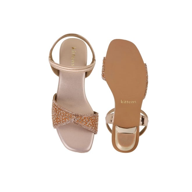 Kittens Girls Rose-gold Formal Sandals (SKU: 78-5739-52-34)