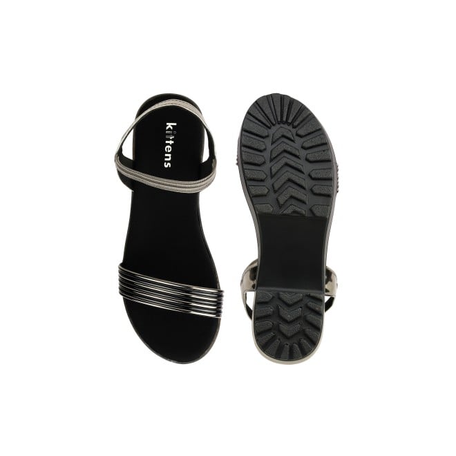 Kittens Girls Gun-metal Casual Sandals (SKU: 78-5741-29-30)