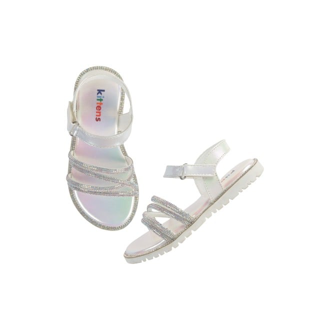 Kittens Girls White Casual Sandals (SKU: 78-5788-16-25)