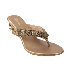 Mochi Womens Synthetic Antic Gold Sandals (Size (4 UK (37 EU