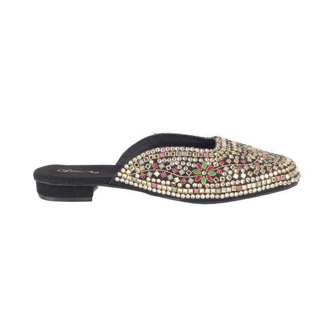 Cheemo Women Black Wedding Slip Ons (SKU: 92-132-11-36)