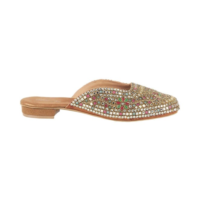 Cheemo Women Antic-gold Wedding Slip Ons (SKU: 92-132-28-36)