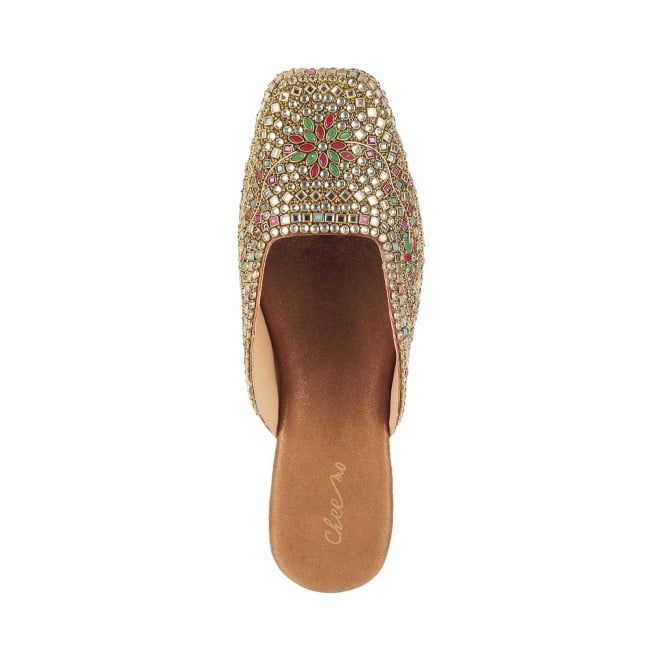 Cheemo Women Antic-gold Wedding Slip Ons (SKU: 92-132-28-36)