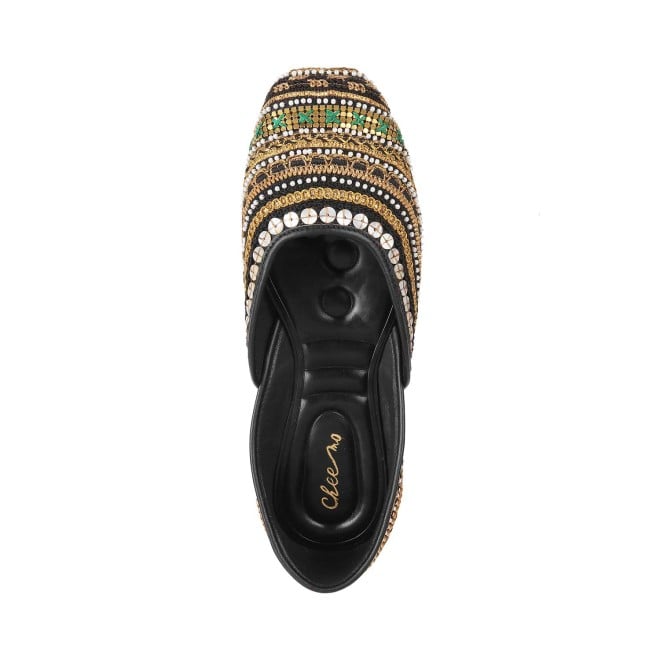 Cheemo Women Black Ethnic Mojaris (SKU: 92-133-11-37)