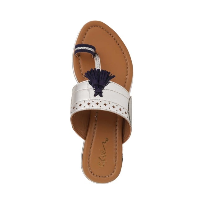 Cheemo Women Blue Ethnic Slip Ons (SKU: 92-142-45-37)