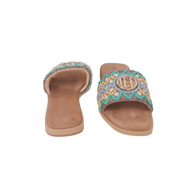 Cheemo Women Brown Ethnic Slip Ons (SKU: 92-155-12-39)