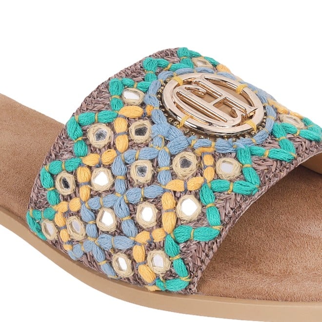 Cheemo Women Brown Ethnic Slip Ons (SKU: 92-155-12-39)