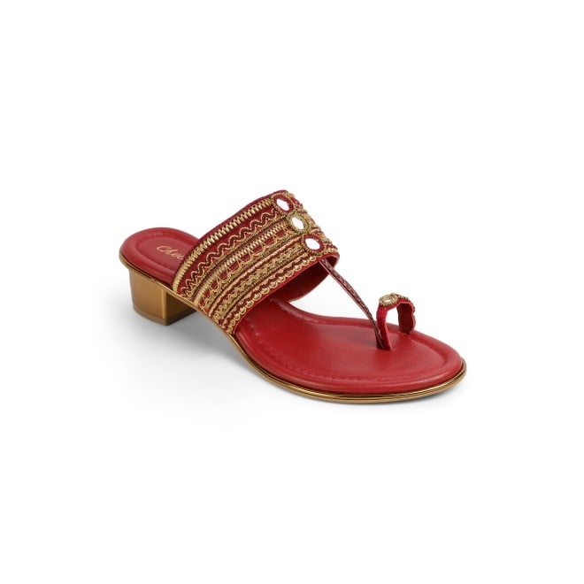 Cheemo Women Maroon Ethnic Kolhapuris (SKU: 92-157-44-36)