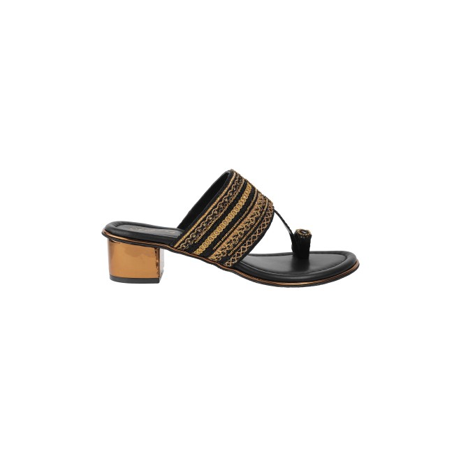 Cheemo Women Black Ethnic Kolhapuris (SKU: 92-157-11-36)