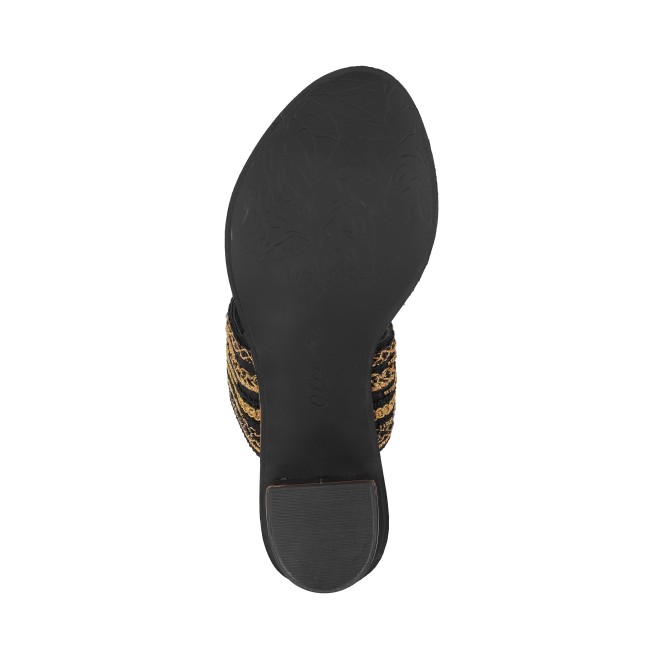 Cheemo Women Black Ethnic Kolhapuris (SKU: 92-157-11-36)