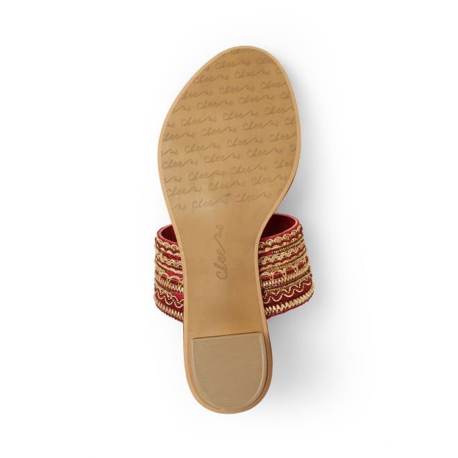 Cheemo Women Maroon Ethnic Kolhapuris (SKU: 92-157-44-36)
