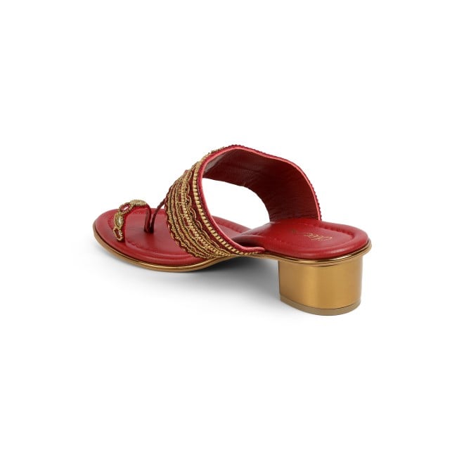 Cheemo Women Maroon Ethnic Kolhapuris (SKU: 92-157-44-36)