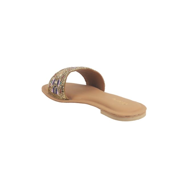 Cheemo Women Antic-gold Ethnic Slip Ons (SKU: 92-161-28-37)