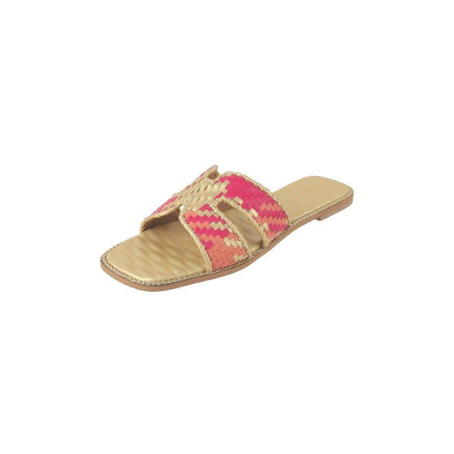 Cheemo Women Gold Ethnic Slip Ons (SKU: 92-173-15-39)