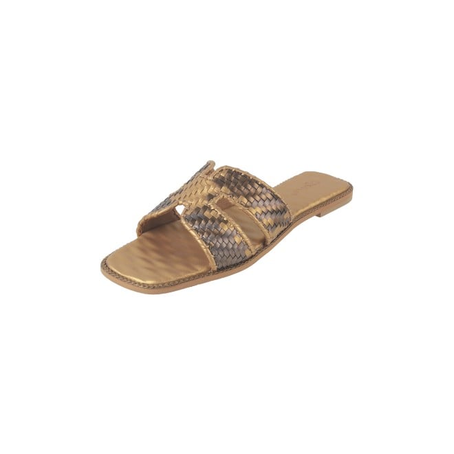 Cheemo Women Antic-gold Ethnic Slip Ons (SKU: 92-173-28-37)