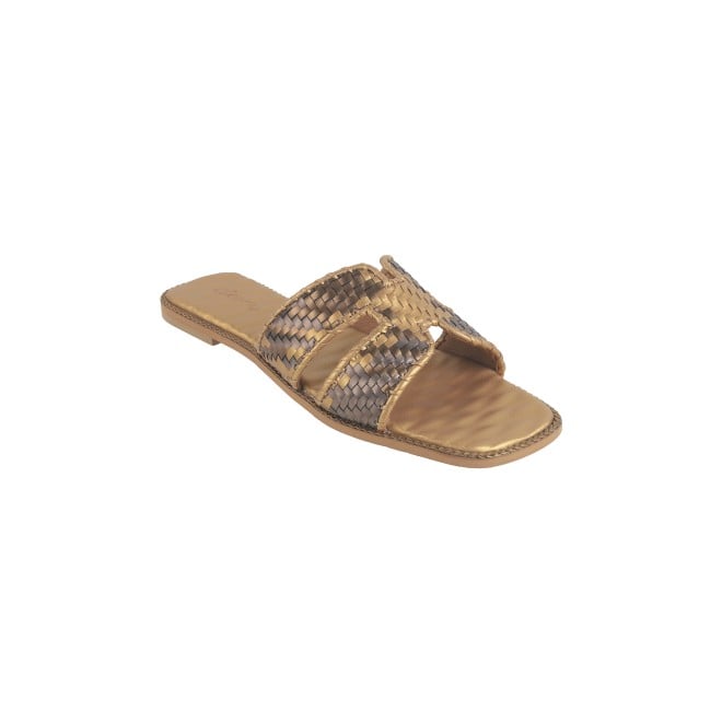 Cheemo Women Antic-gold Ethnic Slip Ons (SKU: 92-173-28-37)