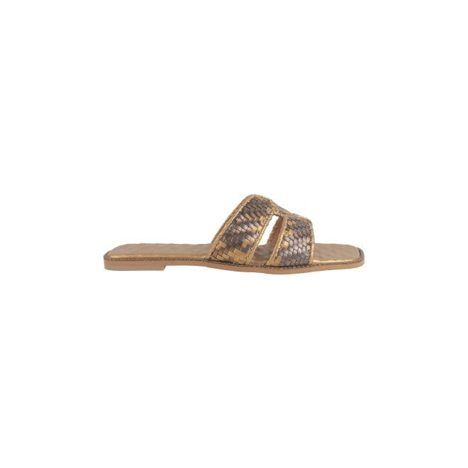 Cheemo Women Antic-gold Ethnic Slip Ons (SKU: 92-173-28-37)