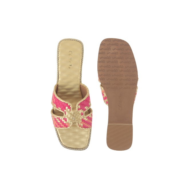 Cheemo Women Gold Ethnic Slip Ons (SKU: 92-173-15-39)