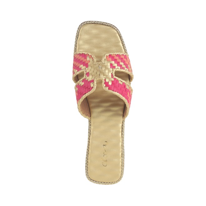 Cheemo Women Gold Ethnic Slip Ons (SKU: 92-173-15-39)