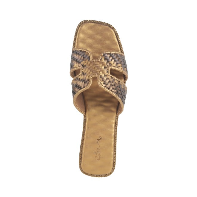 Cheemo Women Antic-gold Ethnic Slip Ons (SKU: 92-173-28-37)