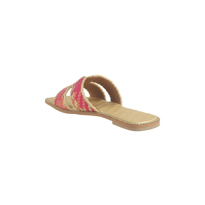 Cheemo Women Gold Ethnic Slip Ons (SKU: 92-173-15-39)