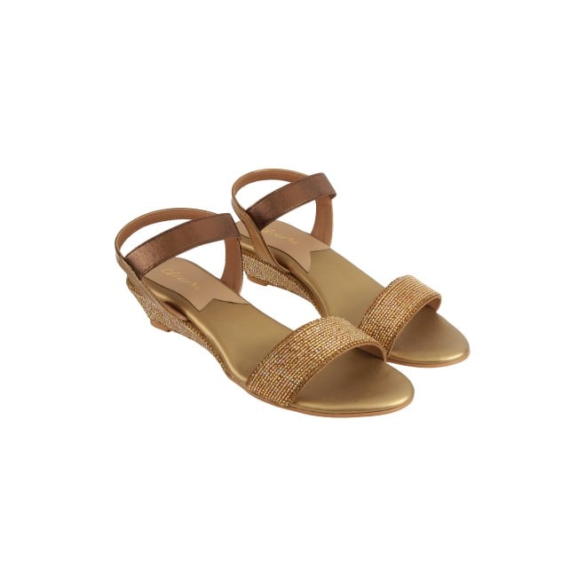 Cheemo Women Gold Casual Sandals (SKU: 92-177-15-37)