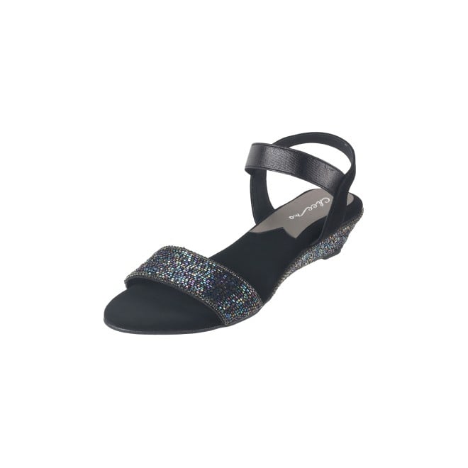 Cheemo Women Black Casual Sandals (SKU: 92-177-11-37)