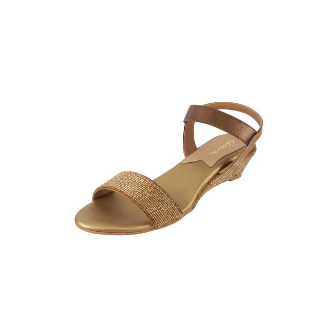 Cheemo Women Gold Casual Sandals (SKU: 92-177-15-37)