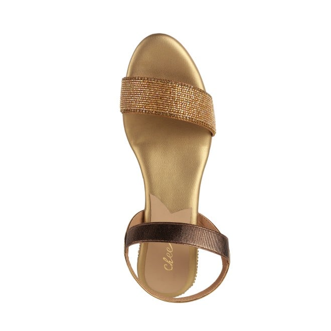 Cheemo Women Gold Casual Sandals (SKU: 92-177-15-37)