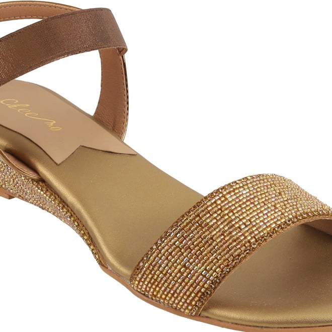 Cheemo Women Gold Casual Sandals (SKU: 92-177-15-37)