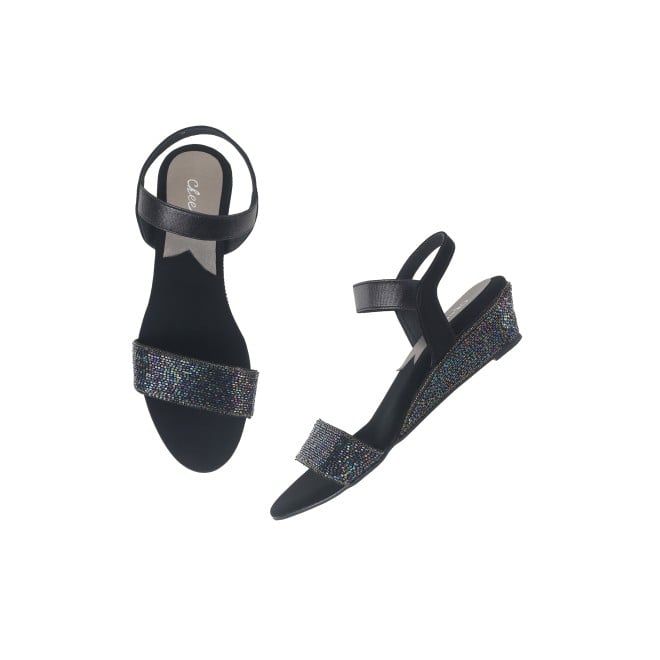 Cheemo Women Black Casual Sandals (SKU: 92-177-11-37)