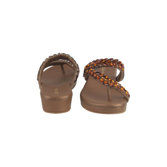 Cheemo Women Bronze Ethnic Slip Ons (SKU: 92-182-46-37)