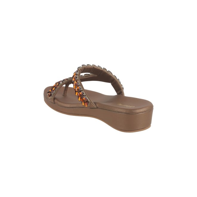 Cheemo Women Bronze Ethnic Slip Ons (SKU: 92-182-46-37)